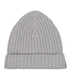 Barrie Ribbed-knit Cashmere Beanie In Grey