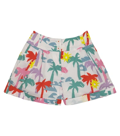 Stella Mccartney Kids' Palm Tree-print Organic-cotton Shorts In Multicolor