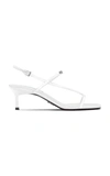 Prada Women's Brushed Leather Slingback Sandals In Black,white