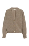 Loulou Studio Zanzibar Embroidered Wool And Cashmere-blend Cardigan In Brown,white