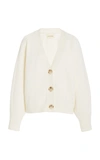 Loulou Studio Zanzibar Wool And Cashmere-blend Cardigan In Brown,white