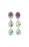 BAHINA WOMEN'S 18K YELLOW GOLD TANZANITE; FLUORITE; EARRINGS