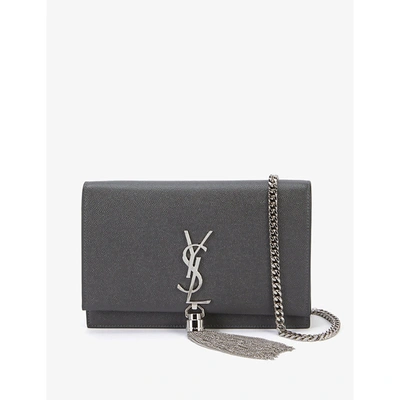 Saint Laurent Kate Leather Wallet-on-chain In Storm