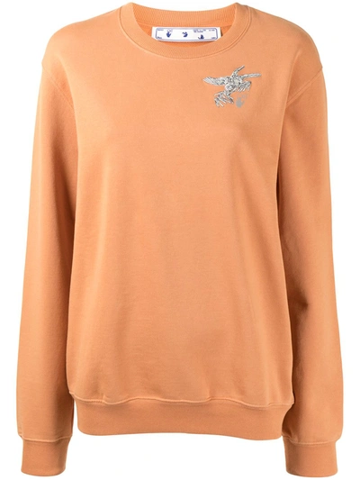Off-white Arrows-motif Long-sleeve Sweatshirt In Orange