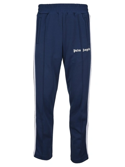 Palm Angels Printed Tech Jersey Track Pants In Blu