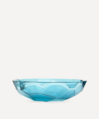 San Miguel Recycled Glass Large Origami Bowl In Blue