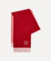 Loewe Bi-colour Wool-blend Scarf In Red