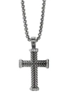 David Yurman Sterling Silver Diamond Cross Pendant In Silver