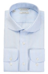 SUITSUPPLY EXTRA SLIM FIT STRIPE TRAVEL BUTTON-UP SHIRT,H9026U