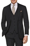 SUITSUPPLY PINSTRIPE WOOL THREE PIECE SUIT,P5617I
