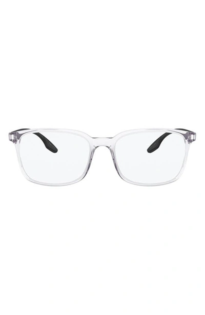 Prada Pillow 55mm Optical Glasses In Crystal