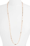 Karine Sultan Long Chain Necklace In Rose Gold