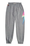 Aviator Nation Bolt Sweatpants In Heather Rainbow Pink