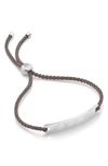 Monica Vinader Engravable Havana Friendship Bracelet In Silver/ Mink