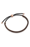 Monica Vinader Mini Rio Friendship Bracelet In Rose Gold/ Black