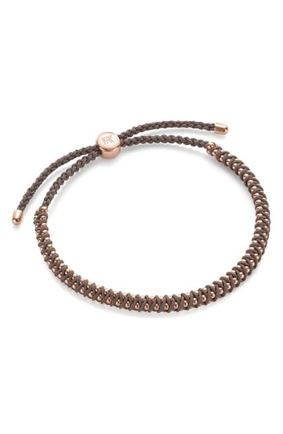 Monica Vinader Mini Rio Friendship Bracelet In Rose Gold/ Mink