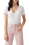 Splendid Recycled Blend V-neck T-shirt In White
