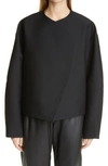Totême Balloon-sleeve Collarless Bomber Jacket In Black