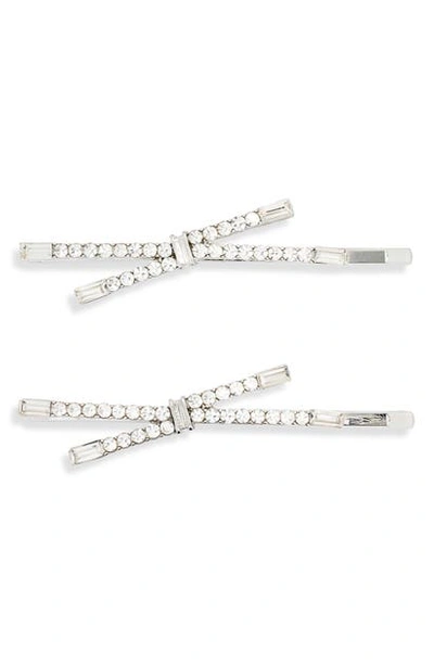 8 Other Reasons Caviar 2-pack Crystal Hair Clips In Silver