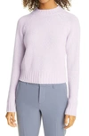Vince Shrunken Mock Neck Cashmere Sweater In French Lilac