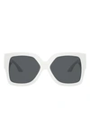 Versace 59mm Rectangular Sunglasses In White