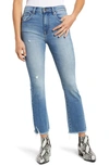 Pistola Distressed High Waist Bitten Raw Hem Bootcut Jeans In Rhythm Vintage