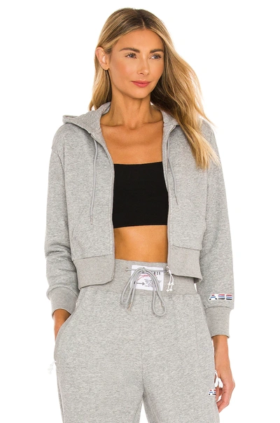 Adam Selman Sport Grey Cropped Metallic Stretch-jersey Sweatshirt