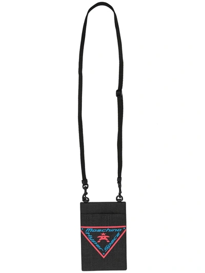 Moschino Logo-print Cardholder Bag In Black