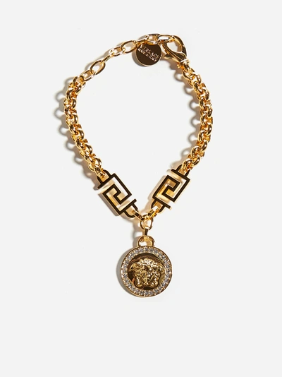 Versace Medusa-charm Bracelet In Bianco Oro