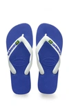 Havaianas 'brazil Logo' Flip Flop In Marine Blue/ Marine Blue