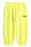 Balenciaga Kids' Election Logo Jogger Sweatpants In Fluo Yellow/ Black
