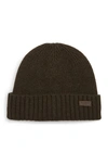 Barbour Lowerfel Beanie In Dk Green