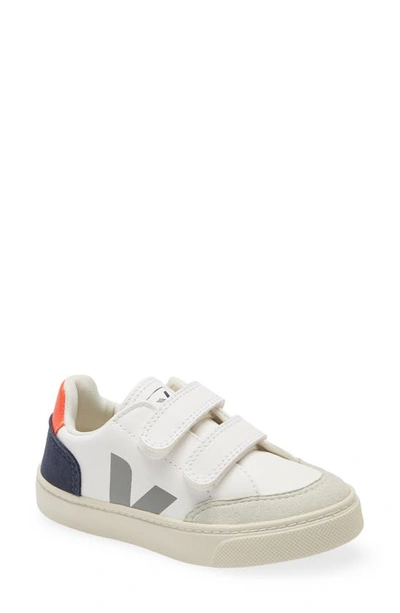 Veja Kids' V-12 Branded Leather Low-top Trainers 2-5 Years In White