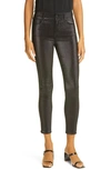 Rta Madrid High-waisted Lambskin Leather Skinny Pants In Black Fire Fly