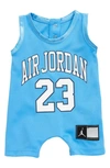 Jordan Babies' Jersey Graphic Romper In Carli Blue