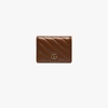 GUCCI BROWN GG MARMONT LEATHER CARD HOLDER,4664920OLFT16068370
