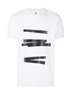 PLAIN STRIPES PRINT CREW NECK T-SHIRT,COM STRWHT0001