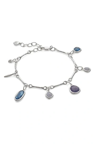 Monica Vinader Siren Tonal Charm Shaker Bracelet In Silver