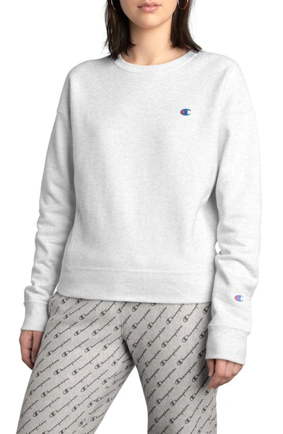 Champion Reverse Weave Classic Crew Neck Sweatshirt In Light Grey