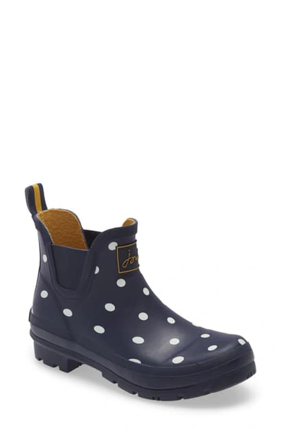 Joules Wellibob Short Rain Boot In French Navy Spot