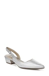 Naturalizer Banks Womens Slingback D'orsay Heels In Silver Leather