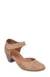 Easy Spirit Cindie Womens Leather Ankle Strap Mary Jane Heels In Taupe Leather