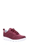 Propét Travelactiv Lace-up Sneaker In Cranberry Fabric
