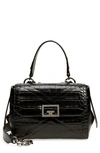 GIVENCHY SMALL ID CROC EMBOSSED LEATHER BAG,BB50FAB0YN