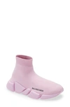 Balenciaga Speed 2.0 Stretch-knit High-top Sneakers In Pink