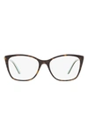 Tiffany & Co 54mm Square Optical Glasses In Havana/ Blue
