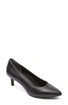 Rockport Women's Total Motion 75mm Pointy Pump Heels In Black Patent In Black Leather