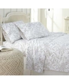 Southshore Fine Linens Ultra-soft Floral Or Solid 4-piece Sheet Set Bedding In White4