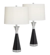 PACIFIC COAST BLACK METAL AND CRYSTAL TABLE LAMPS