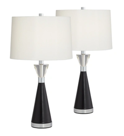 Pacific Coast Black Metal And Crystal Table Lamps - Set Of 2